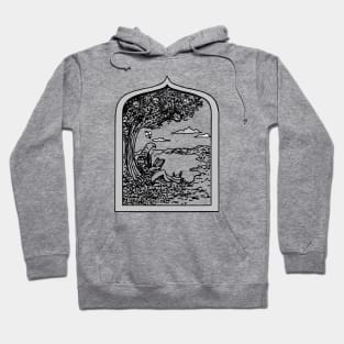 Scientist newton sits under a tree and an apple falls in shock Hoodie